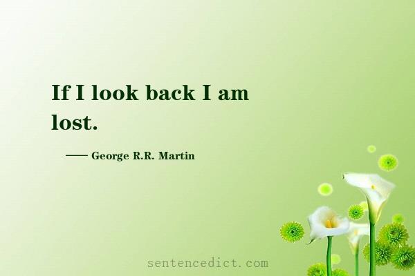 Good sentence's beautiful picture_If I look back I am lost.
