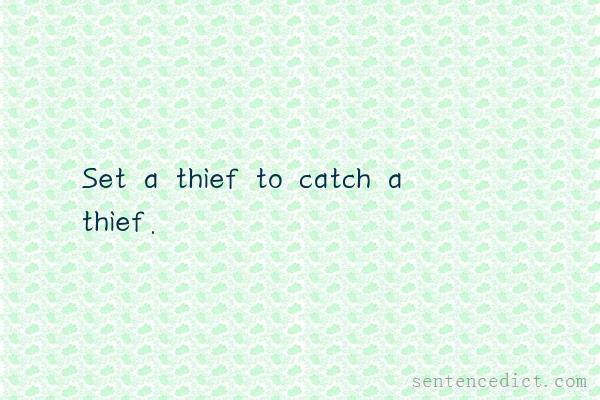 Good sentence's beautiful picture_Set a thief to catch a thief.