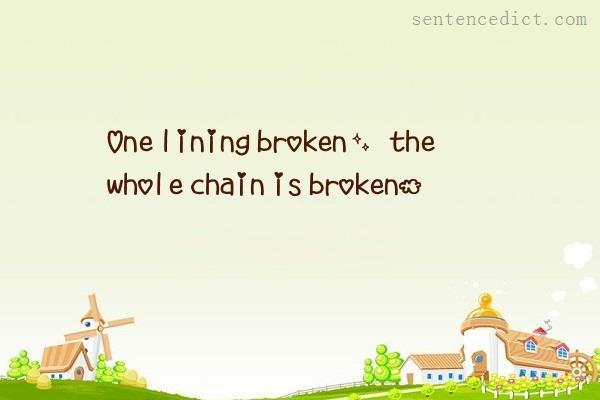 Good sentence's beautiful picture_One lining broken, the whole chain is broken.