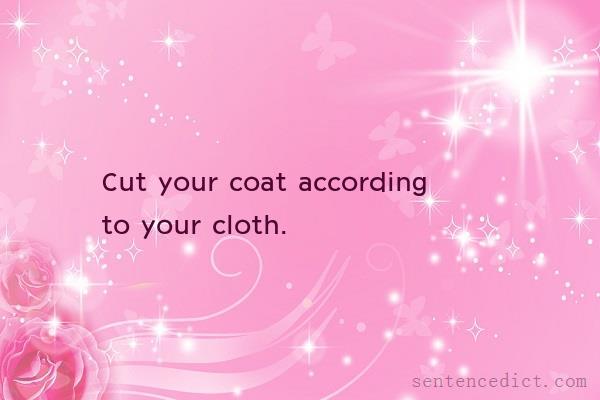 Good sentence's beautiful picture_Cut your coat according to your cloth.