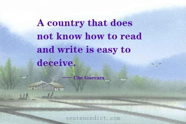 Good sentence's beautiful picture_A country that does not know how to read and write is easy to deceive.