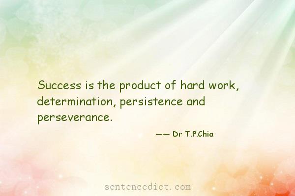 Good sentence's beautiful picture_Success is the product of hard work, determination, persistence and perseverance.