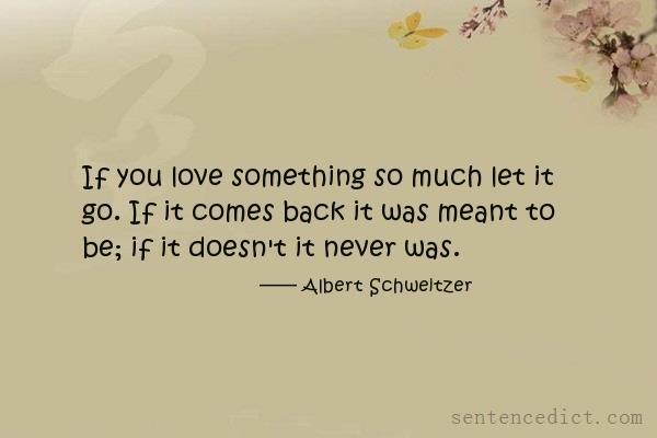 Good sentence's beautiful picture_If you love something so much let it go. If it comes back it was meant to be; if it doesn't it never was.