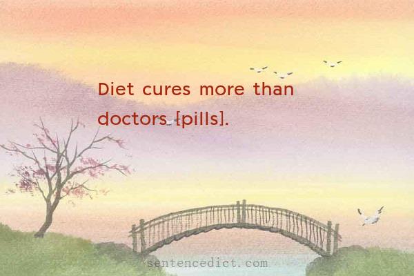 Good sentence's beautiful picture_Diet cures more than doctors [pills].