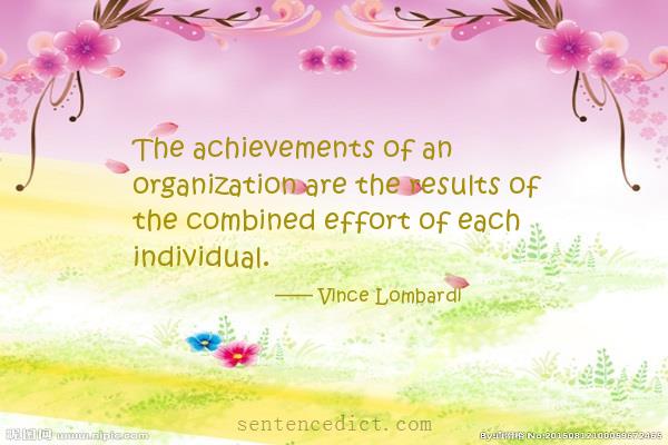 Good sentence's beautiful picture_The achievements of an organization are the results of the combined effort of each individual.