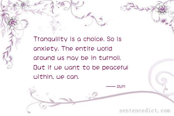 How Can I Put Tranquility In A Sentence