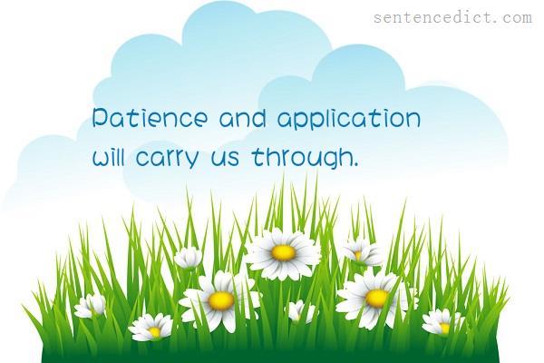 Good sentence's beautiful picture_Patience and application will carry us through.