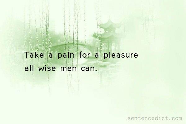 Good sentence's beautiful picture_Take a pain for a pleasure all wise men can.