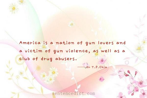 Good sentence's beautiful picture_America is a nation of gun lovers and a victim of gun violence, as well as a club of drug abusers.