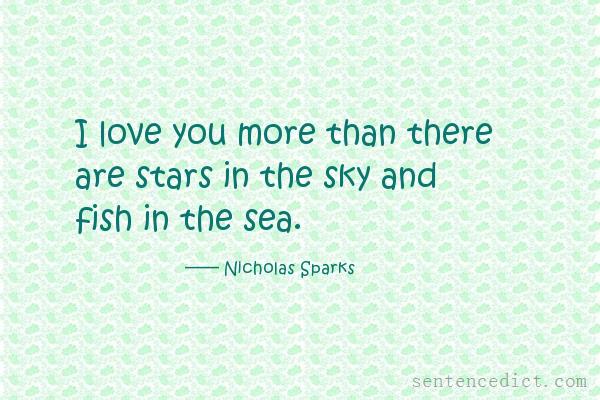Good sentence's beautiful picture_I love you more than there are stars in the sky and fish in the sea.
