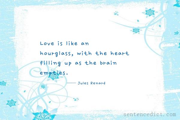 Good sentence's beautiful picture_Love is like an hourglass, with the heart filling up as the brain empties.