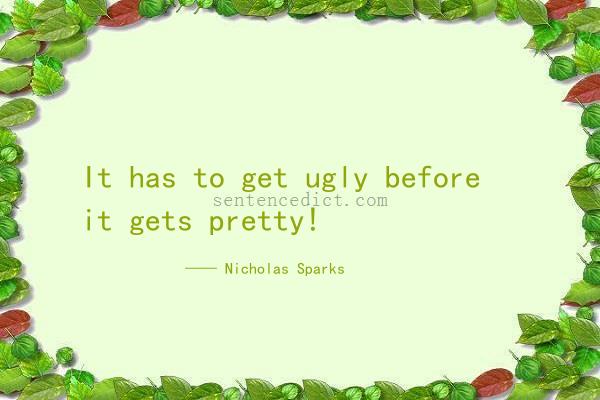 Good sentence's beautiful picture_It has to get ugly before it gets pretty!