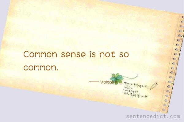 Good sentence's beautiful picture_Common sense is not so common.
