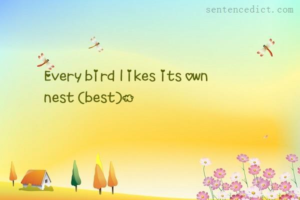 Good sentence's beautiful picture_Every bird likes its own nest (best).