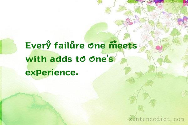 Good sentence's beautiful picture_Every failure one meets with adds to one’s experience.