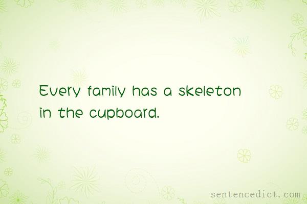 Good sentence's beautiful picture_Every family has a skeleton in the cupboard.