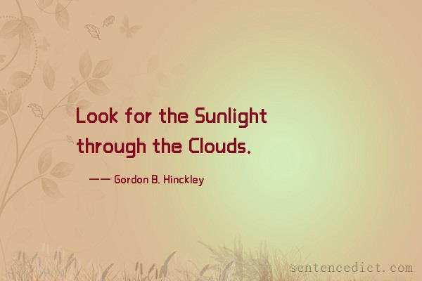 Good sentence's beautiful picture_Look for the Sunlight through the Clouds.