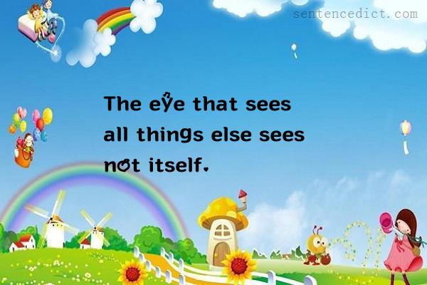 Good sentence's beautiful picture_The eye that sees all things else sees not itself.