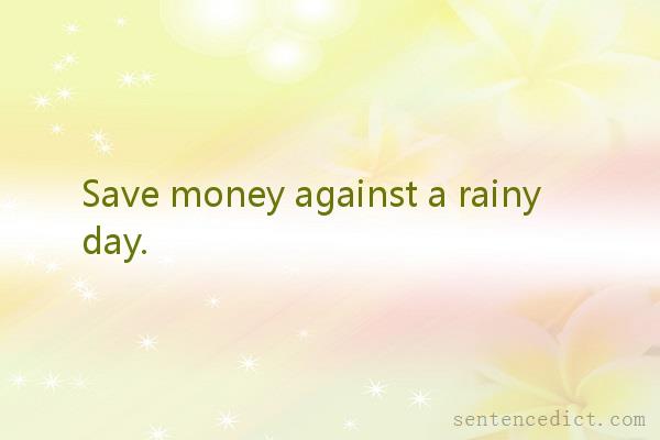 Good sentence's beautiful picture_Save money against a rainy day.