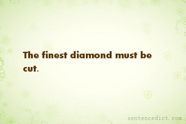 Good sentence's beautiful picture_The finest diamond must be cut.