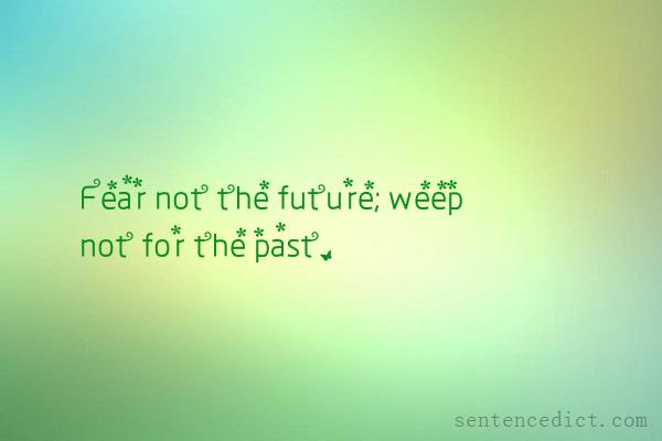 Good sentence's beautiful picture_Fear not the future; weep not for the past.