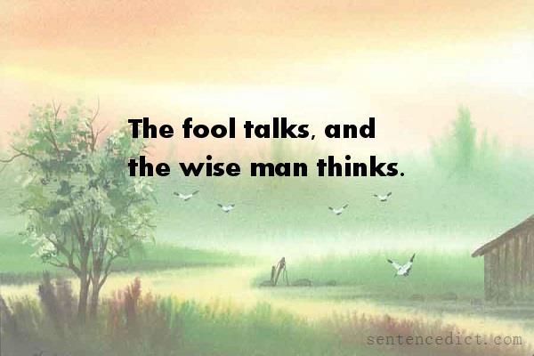 Good sentence's beautiful picture_The fool talks, and the wise man thinks.