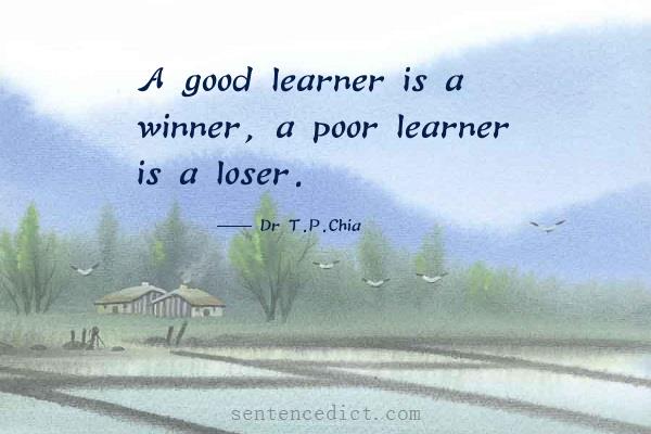 Good sentence's beautiful picture_A good learner is a winner, a poor learner is a loser.