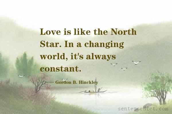 Good sentence's beautiful picture_Love is like the North Star. In a changing world, it's always constant.