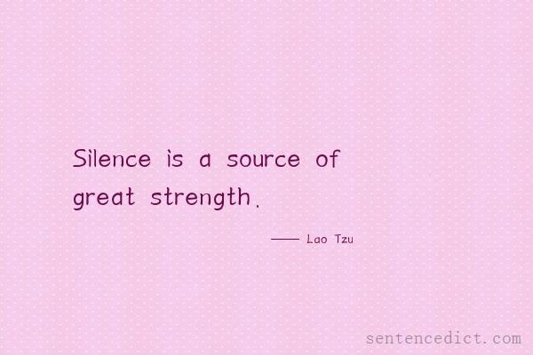 Good sentence's beautiful picture_Silence is a source of great strength.