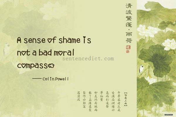 Good sentence's beautiful picture_A sense of shame is not a bad moral compass.