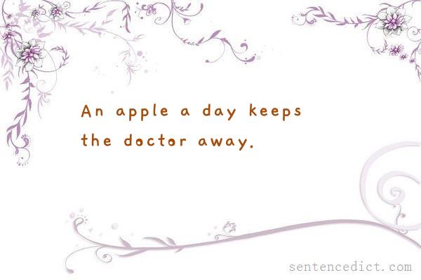 Good sentence's beautiful picture_An apple a day keeps the doctor away.