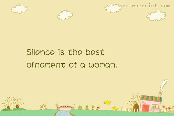 Good sentence's beautiful picture_Silence is the best ornament of a woman.