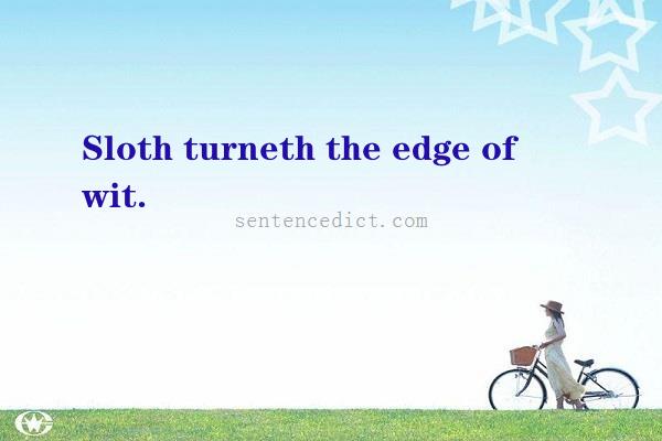 Good sentence's beautiful picture_Sloth turneth the edge of wit.