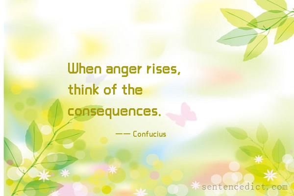 Good sentence's beautiful picture_When anger rises, think of the consequences.