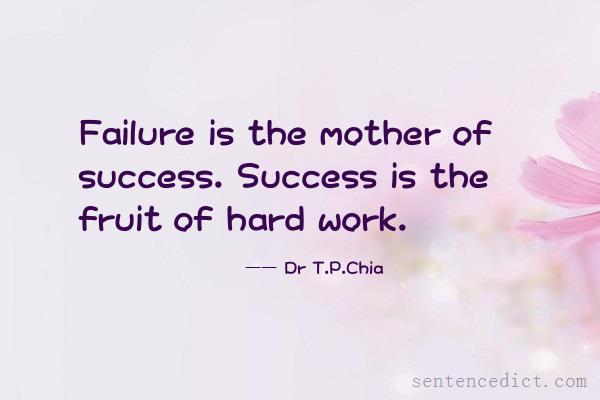 Good sentence's beautiful picture_Failure is the mother of success. Success is the fruit of hard work.