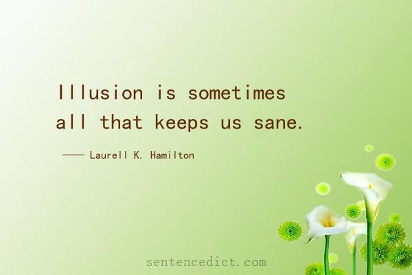 Good sentence's beautiful picture_Illusion is sometimes all that keeps us sane.