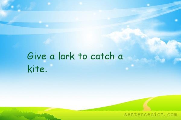 Good sentence's beautiful picture_Give a lark to catch a kite.