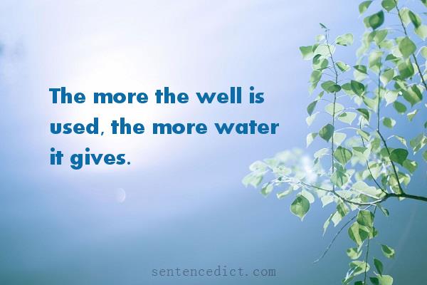 Good sentence's beautiful picture_The more the well is used, the more water it gives.
