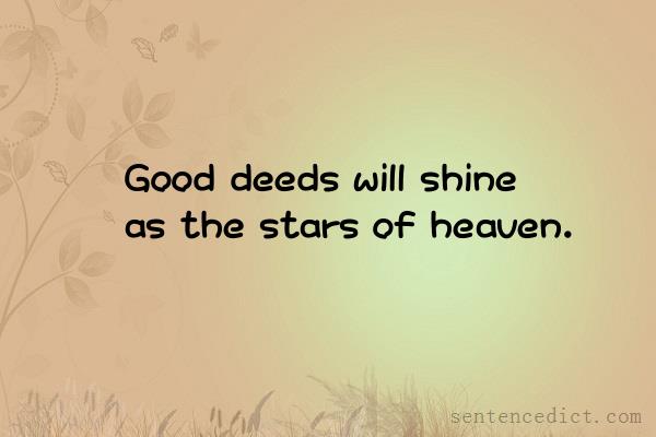Good sentence's beautiful picture_Good deeds will shine as the stars of heaven.