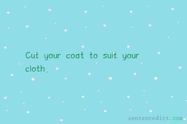 Good sentence's beautiful picture_Cut your coat to suit your cloth.