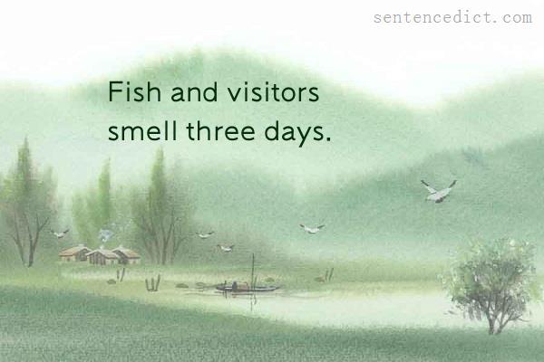 Good sentence's beautiful picture_Fish and visitors smell three days.