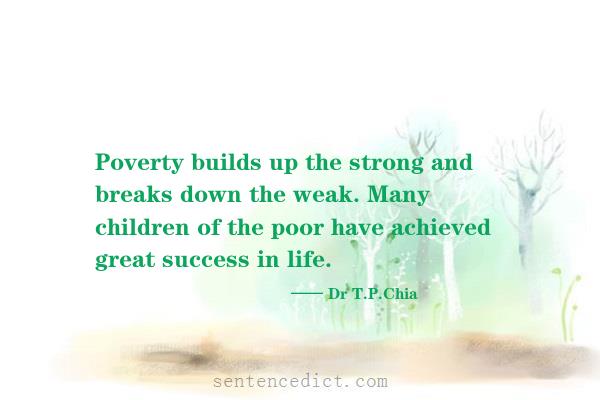 Good sentence's beautiful picture_Poverty builds up the strong and breaks down the weak. Many children of the poor have achieved great success in life.