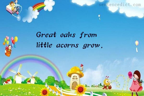 Good sentence's beautiful picture_Great oaks from little acorns grow.