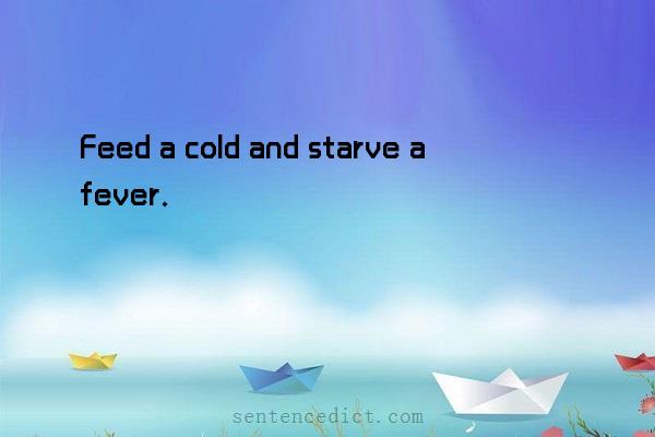 Good sentence's beautiful picture_Feed a cold and starve a fever.