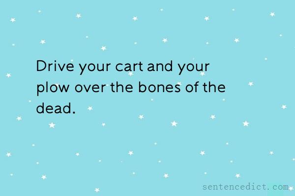Good sentence's beautiful picture_Drive your cart and your plow over the bones of the dead.