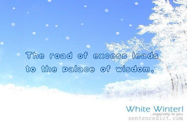 Good sentence's beautiful picture_The road of excess leads to the palace of wisdom.