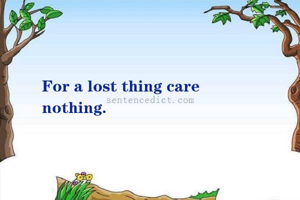 Good sentence's beautiful picture_For a lost thing care nothing.