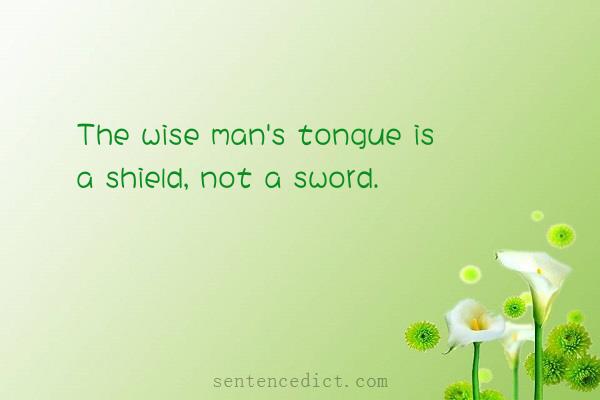 Good sentence's beautiful picture_The wise man's tongue is a shield, not a sword.