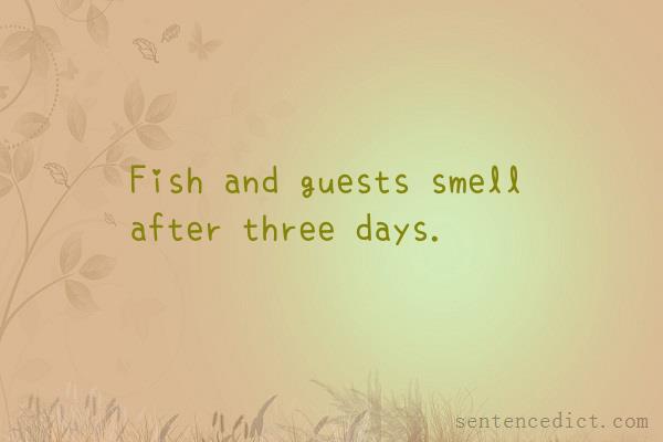 Good sentence's beautiful picture_Fish and guests smell after three days.