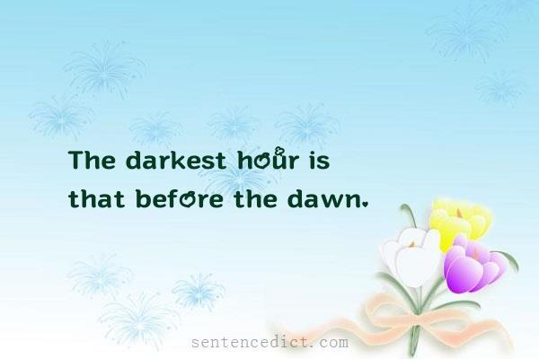 Good sentence's beautiful picture_The darkest hour is that before the dawn.